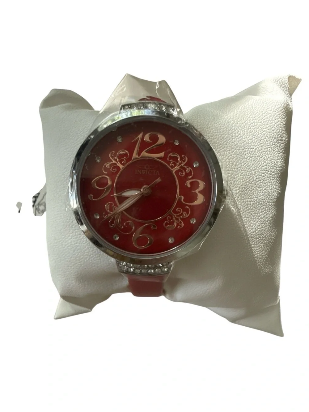 NEW Invicta Women’s Crystal Red Strap Alice In Wonderland Vibe Statement Glam